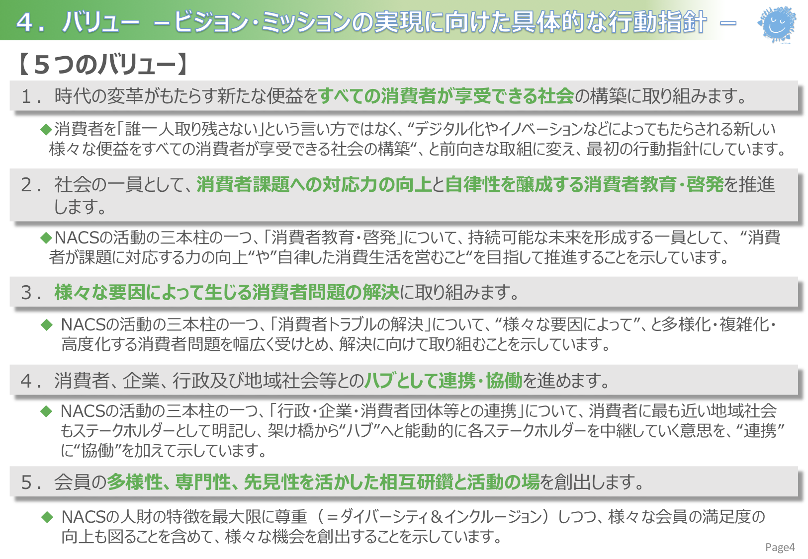 Nacsビジョン2030 公表版 2021年10月 Nacs 公益社団法人 日本消費生活アドバイザー コンサルタント 相談員協会