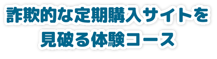 詐欺的な定期購入サイトを見破る体験コース